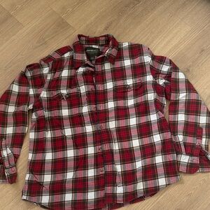Eddie Bauer Vintage Red Plaid Flannel Men's Shirt